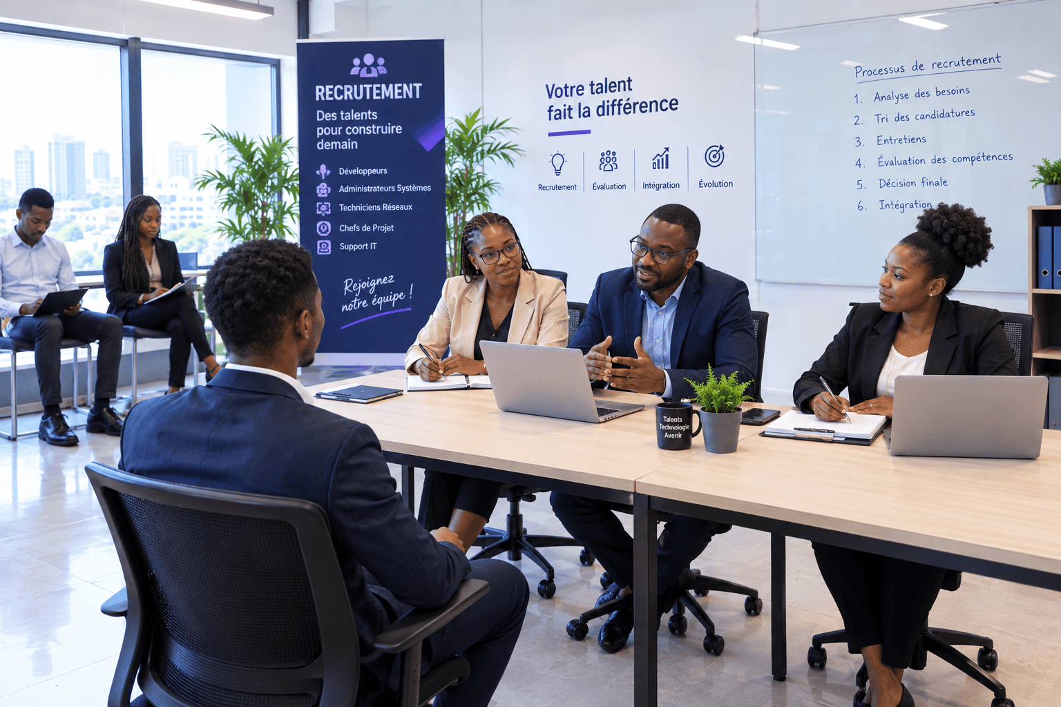 Entretien de recrutement dans les bureaux de Visions Holding